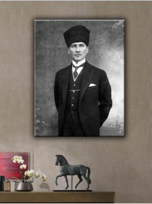 Lona Sanat Atatürk Temalı Kanvas Tablo;Karışık 50 X 70
