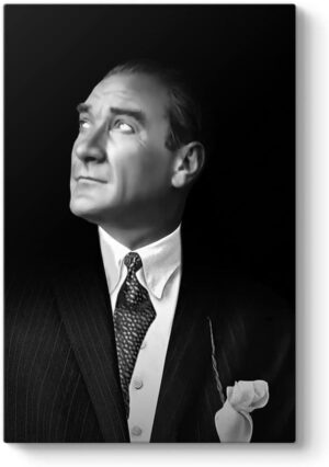 tabloshop Siyah Beyaz Atatürk Portresi Kanvas Tablo 40 x 60