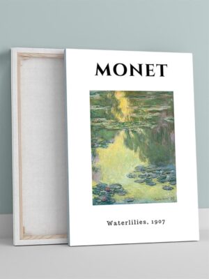 Postermanya Monet Waterlilies, Nilüferler, İzlenimcilik Sanatsal Kanvas Tablo - Tuval Tablo