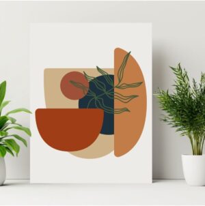 Retro Çiçek Desenli Kanvas Tablo – 30x40 cm | Vintage Tarz Ev Dekorasyonu, Retro Home Tasarımı