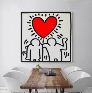 StellaStore Keith Haring Love Kanvas Tablo, 60 x 60