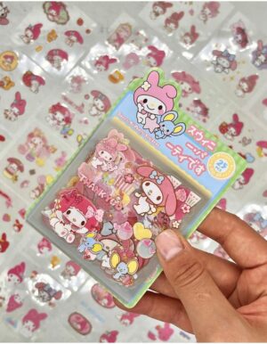 Sanrio Karakter My Melody 25 Yaprak 203 Adet Pet Sticker Set Yeşil Paket/Su Geçirmez/Etiket/Çıkartma 1512S1029
