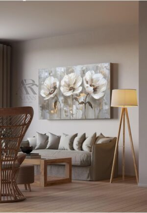 Ar Ajans Kanvas Tablo Zarif Üçlü Sonsuz Saflık Dekoratif Kanvas Tablo 80 X 120