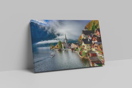 Hallstatt Gölü Kıyısı 70 x 100 Kanvas Tablo