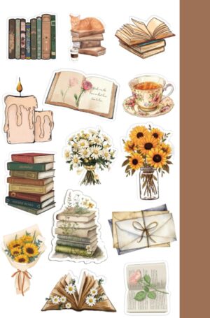 Vintage Collection Sticker, Ajanda ve Günlük için Dekoratif Çıkartma, 10x20 cm, Planlayıcı ve Bullet Journal Uyumlu, Kendinden Yapışkanlı, Çok Amaçlı