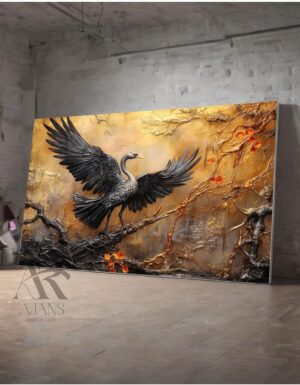 Ar Ajans Kanvas Tablo Leylek Tasarım Dekoratif Kanvas Tablo 35 X 50