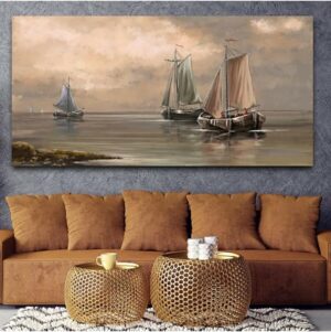 HOMEARTHS Yağlı Boya Görünümlü Manzara Kanvas Tablo 60 x 120 cm