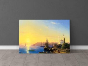 Ivan Aivazovsky-Konstantinopolis (İstanbul) ve Boğaziçi'ne Bakış Kanvas Tablo, 60x100 Cm