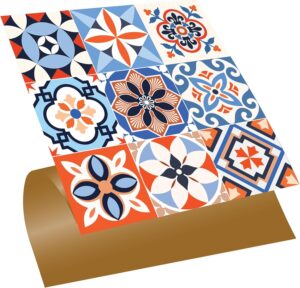 Tink Kendinden Yapışkanlı Fayans Çıkartması, Zemin Duvar Kaplama, Yapışkanlı Fayans Kaplama PVC Karo Karma Meksika 019 Desenli 30x30 cm (11 Adet / 1 m²)