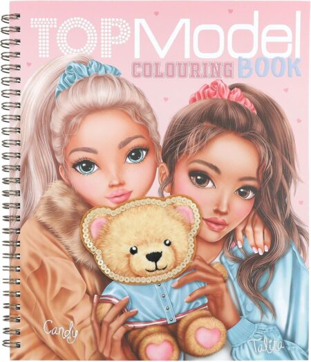 Depesche 13210 TOPModel Team Teddy - 40 sayfalık boyama kitabı, model ve ayıcık motifleri tasarlamak için, 1 çıkartma sayfası dahil
