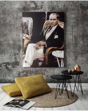 Lona Sanat Atatürk Portresi Kanvas Tablo;Renkli 50 X 70